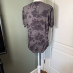 Rag and Bone  Tie-Dye Linen-Cotton Tee – Raw Hem, Washed Black/Charcoal – Size M Photo 2