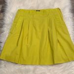 J.Crew pleated A-line side zip skirt chartreuse cotton poplin 6 Photo 0