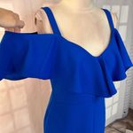 Rachel Roy  Cold Shoulder blue flounce pencil Dress Size Large Photo 2