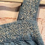 Universal Threads  Chambray sundress Square neck embroidered M above knee belt Photo 3