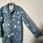 Lee NEW Women's Denim Splatter Union-Alls Coverall Great Fog Sz Large Zip Front Photo 8