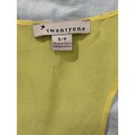 Twenty One  Women's Yellow Silk Racerback Tank Sz S Photo 4