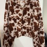 Boutique  Cow Print Quarter Zip Photo 0