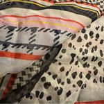 CAbi  Can Do #5948 100% Silk Black, 
White, Red, Pink, Yellow Geometric Scarf Photo 2