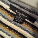 Cejon Sparkle Earthtones Striped Fringed Fall Winter Scarf Gray Photo 1