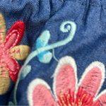 Savanna Jane Floral Embroidered chambray Dress Size medium NWT Blue w/pockets Photo 10