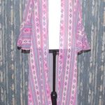 NWT Boutique Grace & Emma Pink Duster Jacket Cardigan Size M/L Open Front Sheer Size L Photo 2