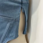 JLUXLABEL x Nat And Liv Crop Top Denim Corset Strapless Blue Size Small New Photo 5