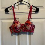 No Boundaries  36B Push Up Bra Pink Orange Tropical Floral Lace NWT Photo 2
