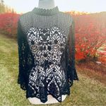 Bold Elements black lace top with long bell sleeves and back zipper Photo 4