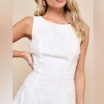 LULU’S Exquisite Moments White Floral Jacquard Sleeveless Mini Dress Size M Photo 1