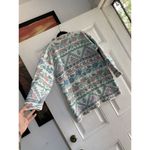 DANA SCOTT WOMEN LARGE FLORAL SWEATER PASTEL cottage vintage‎ winter white blue Photo 4