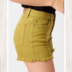 Judy Blue Women's S Augustana Mid Rise Cut Off Jean Short in Matcha Green NEW Photo 1