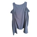 Susana Monaco NWT Quiet Luxury Flare Sleeve Cold Shoulder Top Small Gray Y2K Photo 2