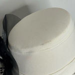 Moshita Couture by Night Studio White & Black Lace Embellished Church Dress Hat Photo 1