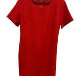 Essue Red Short Sleeve Zip Back Business Casual Pocket Mini Dress Womens Medium Photo 5