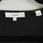 Vince  Long Sleeve Deep Scoop Neck Top in Black Photo 3