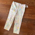 Talbots NWT Perfect Crop Pants Abstract Floral Print Wormens Size 6 Preppy Photo 6