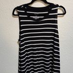 Time And Tru  black and white striped dress sleeveless size large Photo 1