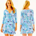 Lilly Pulitzer Jessalynn Long Sleeve Wrap Romper Blue Peri Lapis Lantern XXS NEW Photo 1