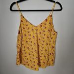 Forever 21 Tank Top Floral Print Casual Trendy Summer Yellow Vacation Photo 6