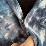Young Fabulous and Broke Blue And White Tie Dye Draped Blouse Size M Photo 6