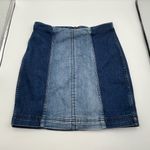 Free People Modern Femme Colorblock Mini Denim Skirt Photo 2
