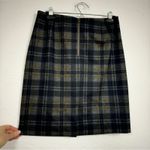 CAbi Blue Green Plaid Mini Pencil Skirt Womens 6 Preppy Academia School Girl Photo 3
