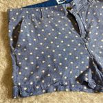 Old Navy Linen Rayon Polkadot Shorts Blue White Pockets Size 14 Photo 2