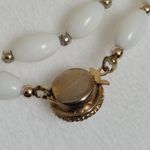 Vintage White Beaded Extra Long Wraparound Necklace Gold Tone Clasp Photo 3