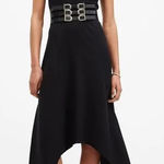 All Saints Gia Ribbed Asymmetrical Midi Dress Photo 0