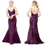 Bill Levkoff  1810 Navy Blue Long Evening Gown Bridesmaid Dress Formal Size 12 Photo 3