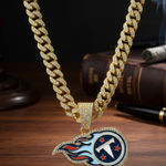 NFL Tennessee Titans 20 Inch Necklace Pendant Cuban Chain Link Football Jewelry Photo 0