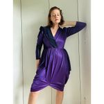 Vintage 70s Disco Nightclub Dress Purple Size small Sparkle Statement Style USA Photo 5