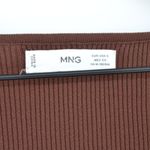 Mango MNG Sweetheart Neck Sweater Ribbed Knit Jumper in Brown Women's S Photo 5