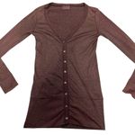 Michael Stars  Women's Burgundy Silver Cardigan One Size Photo 1