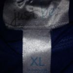 Just Be  16 XL Short Sleeved Blue Thin Cling Top Plus Photo 2