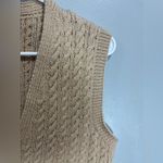 Vintage Wool Hand Knit Button Up Cottagecore Vest Camel Neutral Sleeveless M/L Tan Size undefined Photo 2