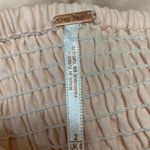 Free People  Pera Cream Short Puff Sleeve Square Neck Smocked Mini A-line Dress 2 Photo 2