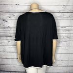 Cable & Gauge Woman NWT Size 3X Black w/ Ivory Piping Viscose Knit Top Blouse Photo 2