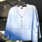 CMC by color me cotton Chambray Denim Jean Top Shirt Short SZ L Blue Size L Photo 0