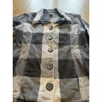 Cabela's Long Sleeve Button Flannel Shirt Jacket Women's Gray Check Size Small Photo 9