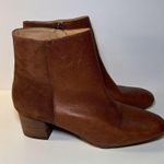 Crown Vintage Womens 10M Brown Leather Brown Suede Heeled Bootie Zip Side Size 10 Photo 2