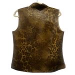 Robert Kitchen leopard print faux fur insulated vest size S/p Tan Photo 1