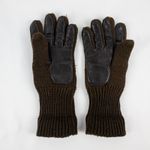 Interpur Vintage Brown Knit Fabric Vinyl Patch Gloves Womens One Size Photo 7