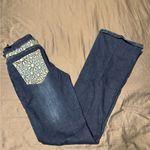 Ranch Dress’n Women's Bootcut Blue Jeans Turquoise with Floral Pocket Detail Size M Photo 0