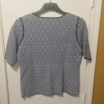 Classiques Entier  women's L large short sleeve stretch knit navy geo print top Photo 4