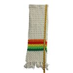 Vintage Women's Crochet Fringe Knit Shawl Scarf 66"x10.5" Cozy‎ Warm Photo 2