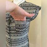 5/48 Black & White Geometric Collared ButtonDown  Sleeveless Tie Dress S… Photo 7