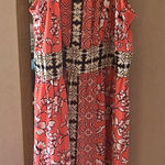 London Times FINAL MARKDOWN  Coral and Black Floral Midi Dress 14 Photo 0